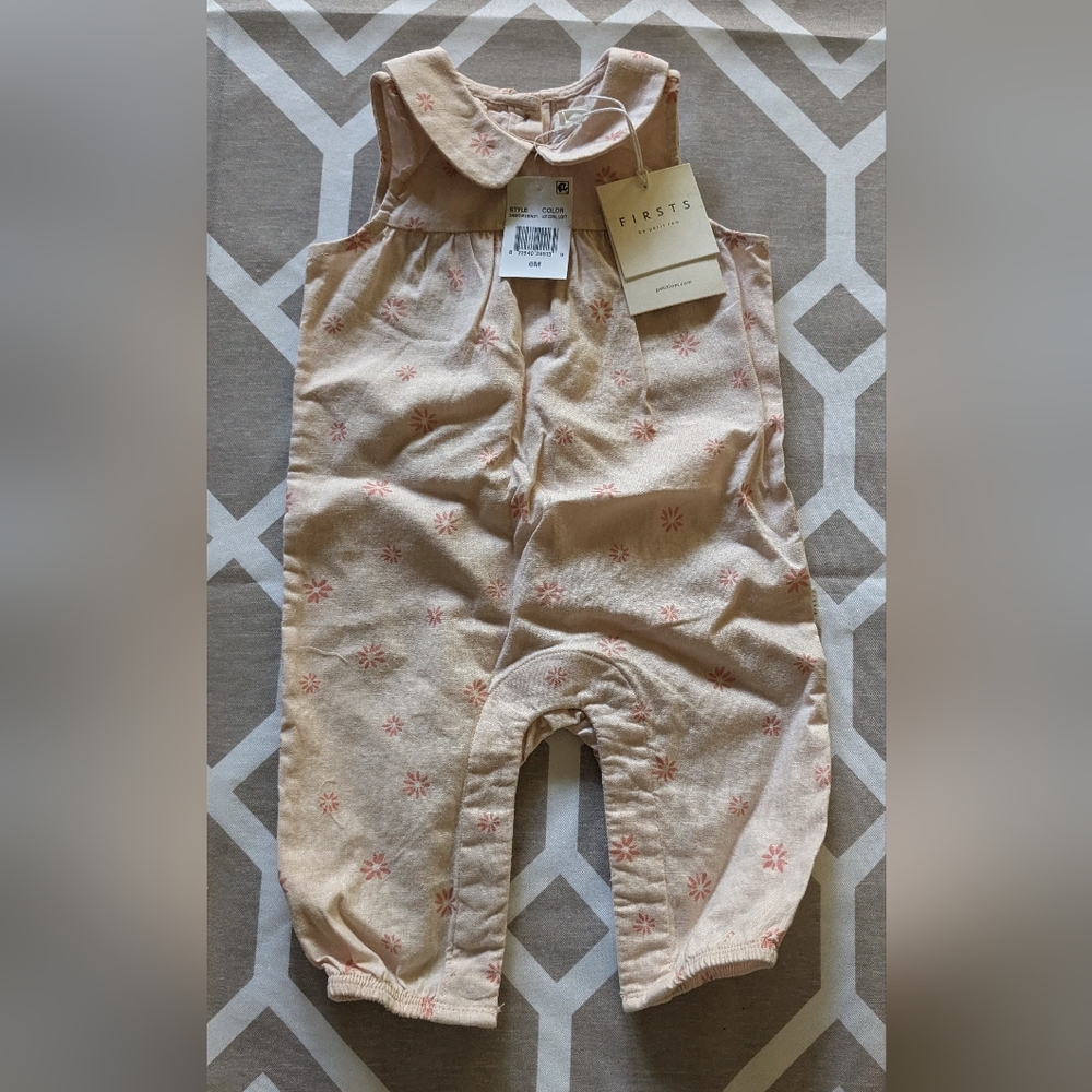 Floral Print Baby Overalls